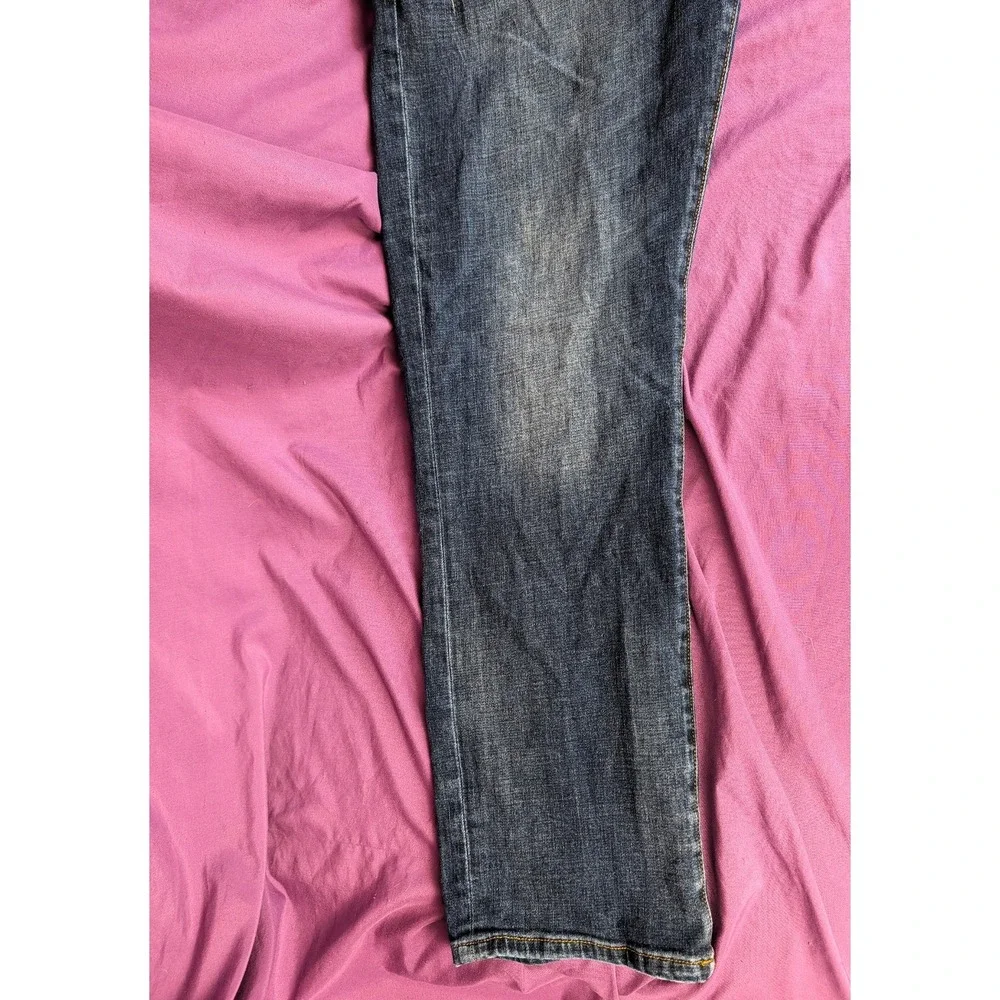 Joseph Abboud Slim Fit Medium Wash Stretch Denim 38x32 Indigo Blue Distressed